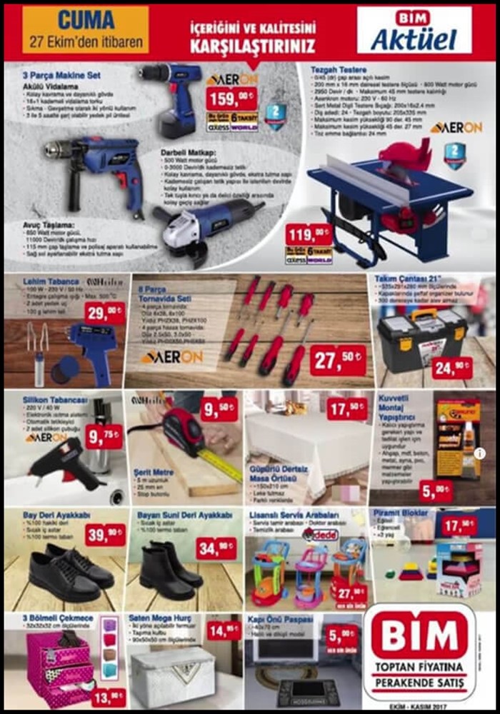 BİM 27 Ekim 2017 İndirimli Ürün broşürü yayınlandı | BİM indirimli ürünler